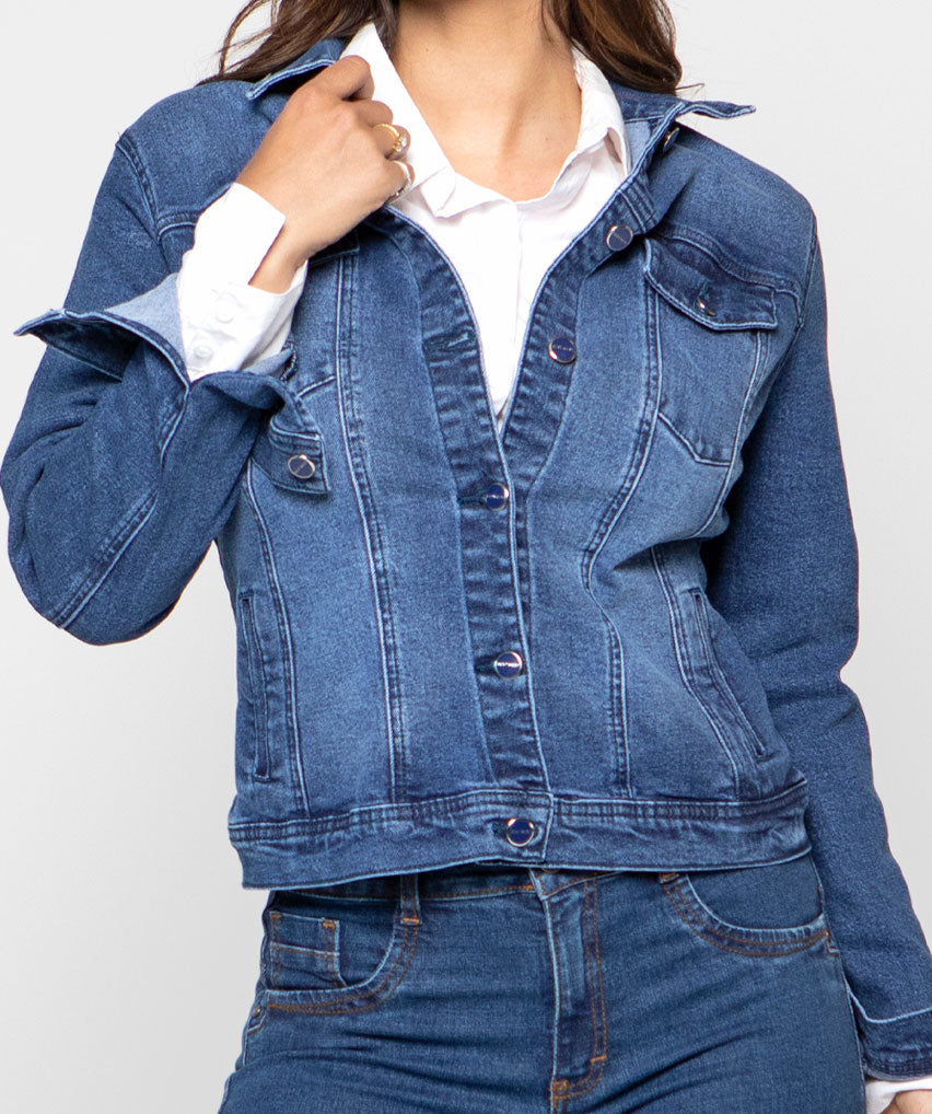 Casaca Cali Best West Jeans chaqueta mezclilla azul medio - foto 1