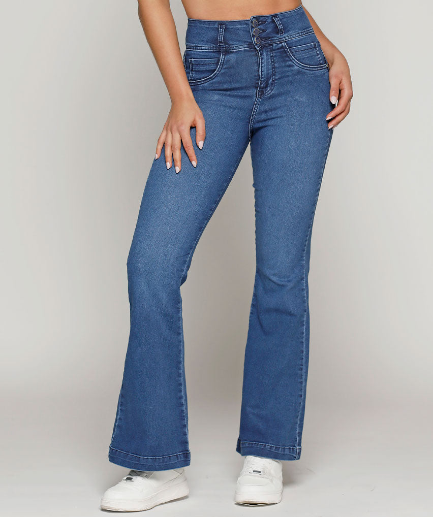 Jeans Maya Best West Jeans tiro alto flare ultra elasticada - foto 1
