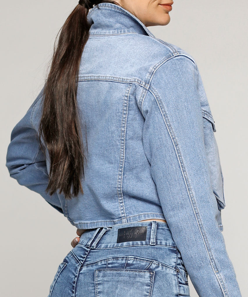 Casaca Estrella Best West Jeans chaqueta mezclilla corte clásico - foto 2