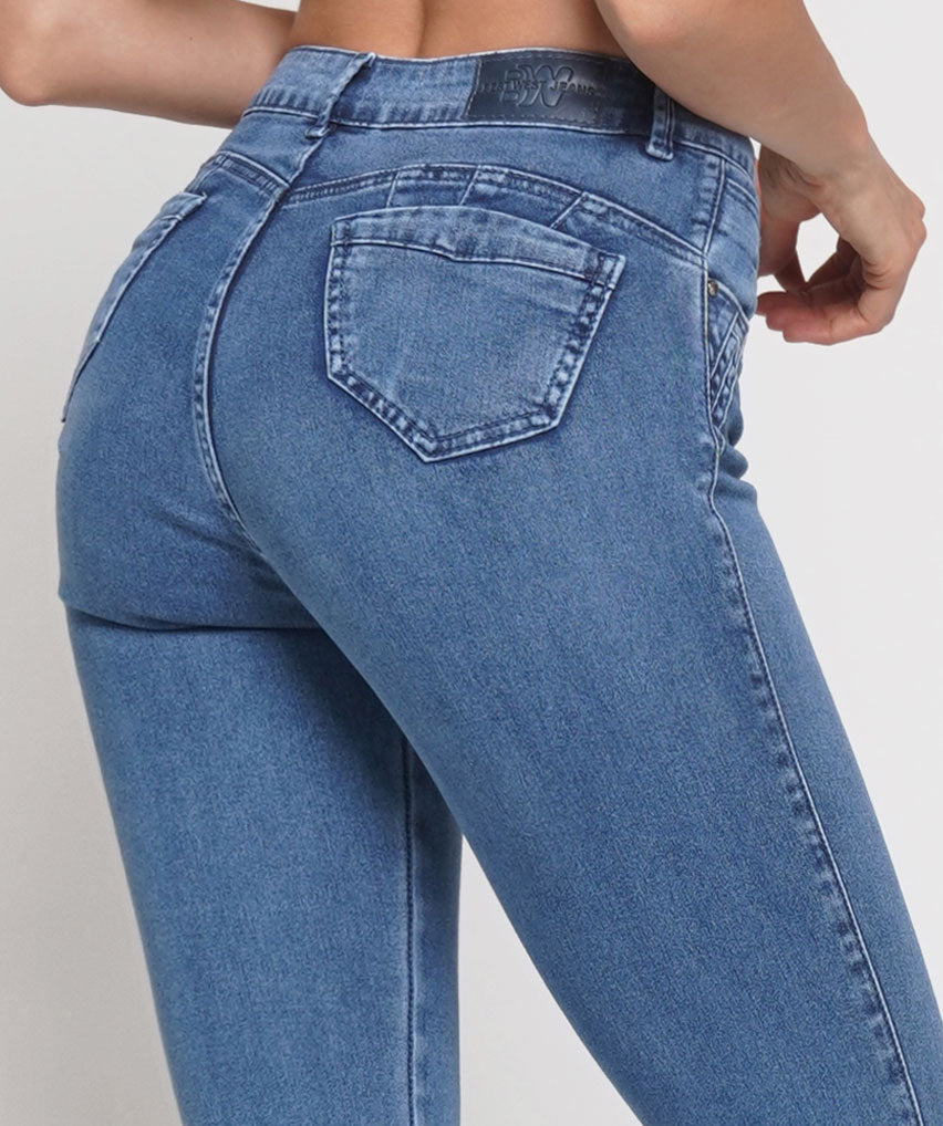 Jeans Golfo Best West Jeans tiro alto skinny elasticada - foto 2