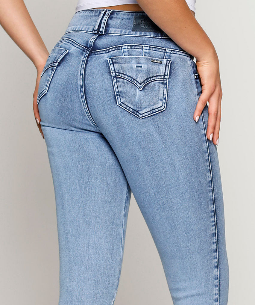 Jeans Laura Best West Jeans tiro alto tobillero ultraelasticada - foto 2