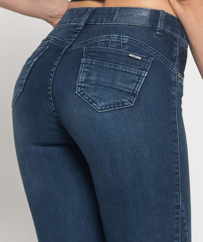 Jeans Rachel Best West Jeans tiro alto tobillero elasticada - foto 2