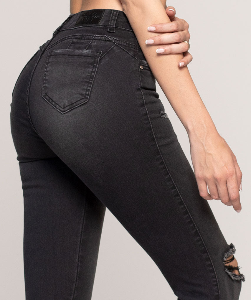 Jeans Senay Best West Jeans tiro alto tobillero ultraelasticada - foto 2