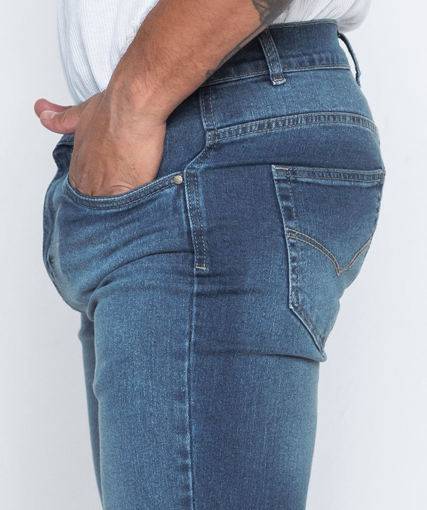 Jeans Benjamin Best West Jeans tiro alto clásico hombre - vista trasera