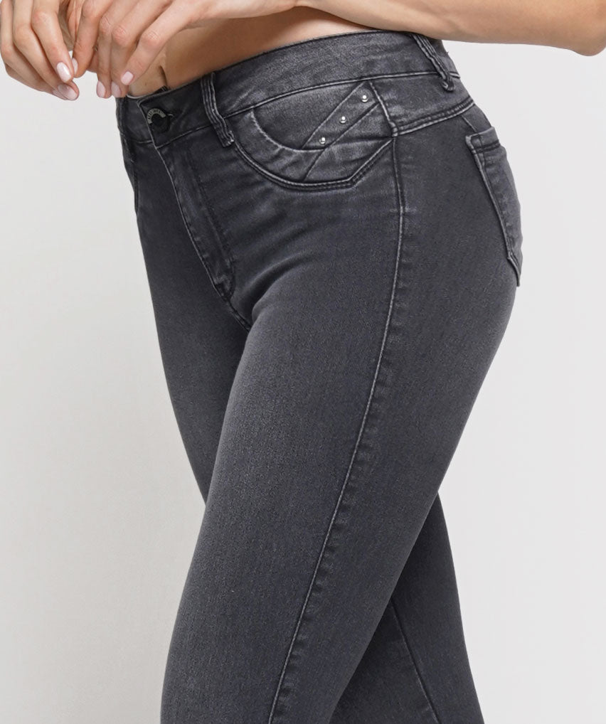 Jeans Brandy Best West Jeans tiro alto skinny elasticada - foto 3