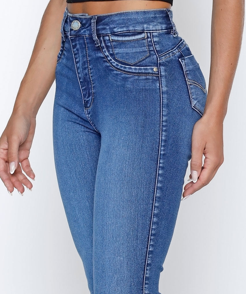 Jeans Omega Best West Jeans tiro alto tobillero ultra elasticada - foto 3