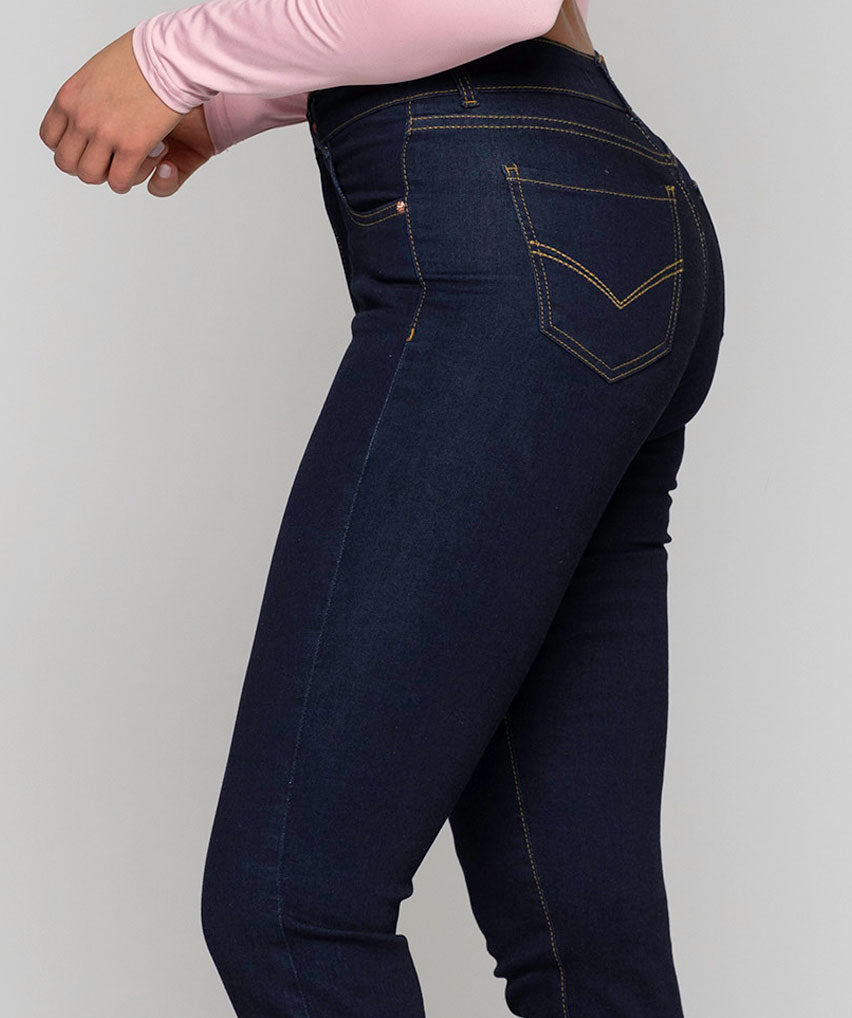 Jeans Pía Best West Jeans tiro alto recto elasticada - foto 3